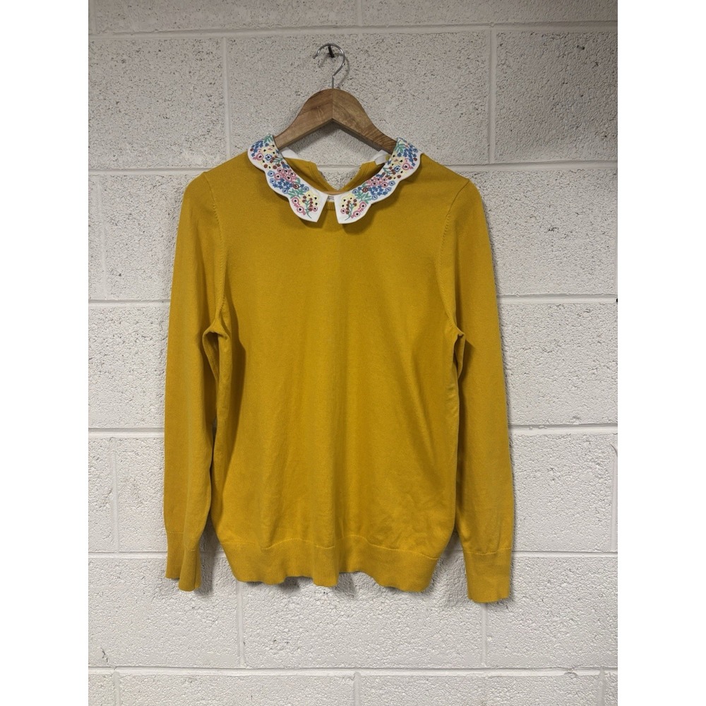 Boden Colette Collar Sweater in Tuscan Sun Women's Large - Picture 2 of 4